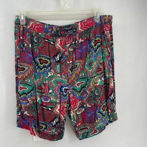MASSIVE Mens XL Abstract Print Elastic Waist Lounge Shorts Made in India